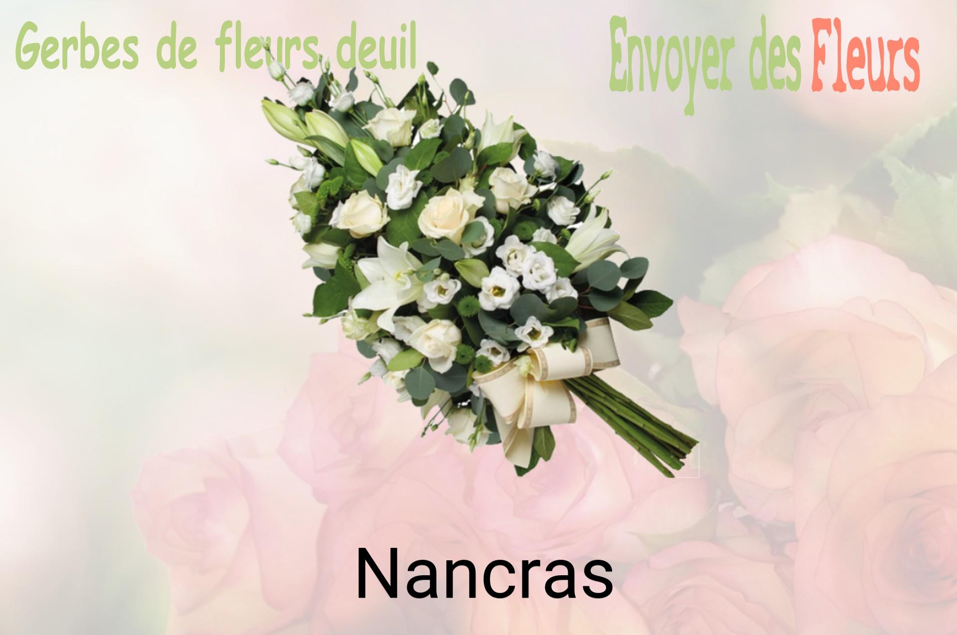 Gerbe de fleurs de deuil livrée à Nancras